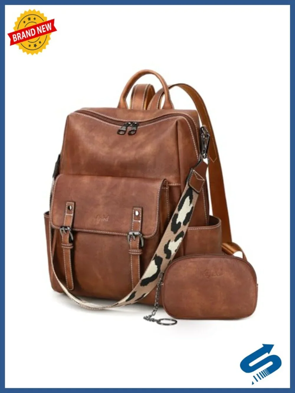 Faux Leather Backpack Purse for Women Large Laptop Work Travel Handbag